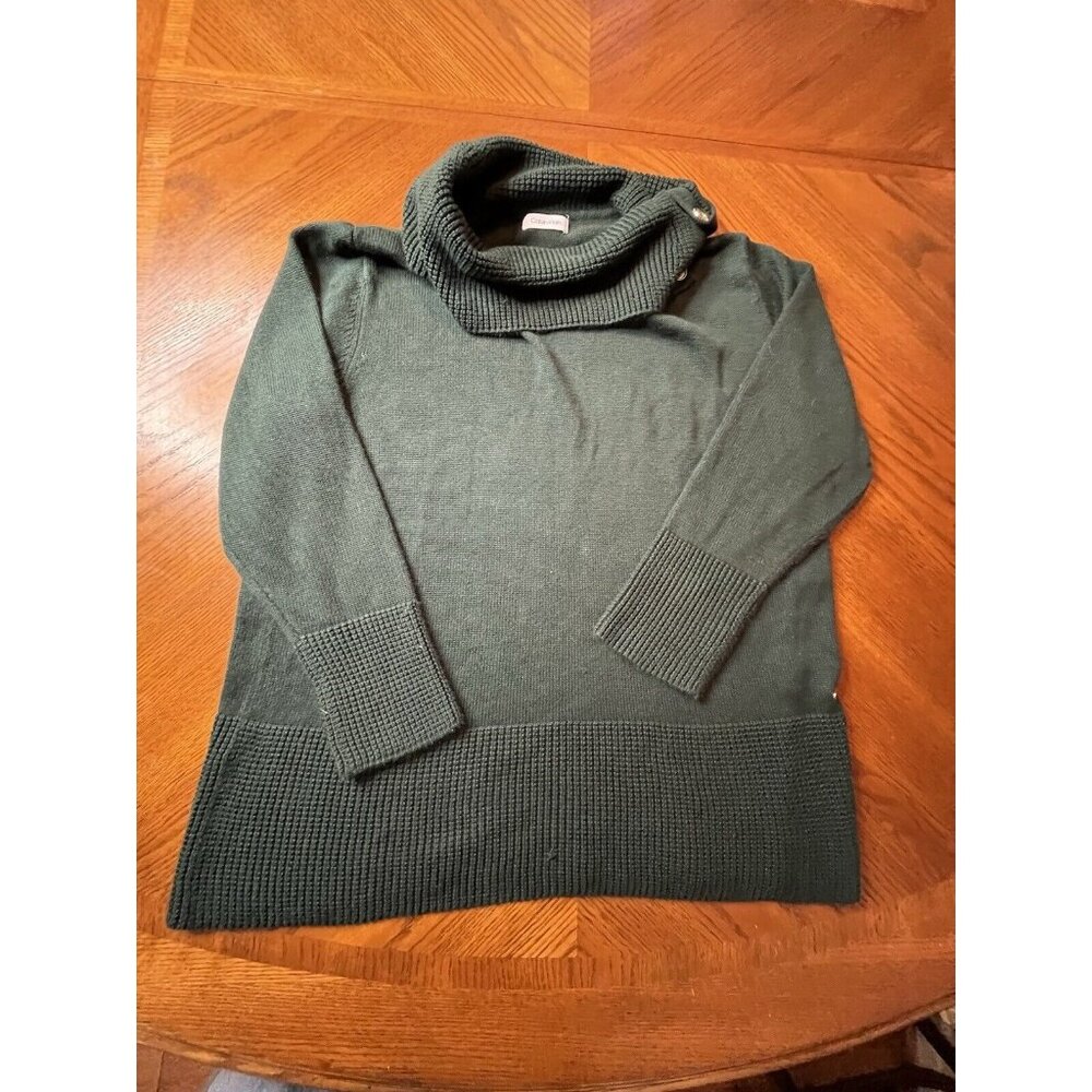 calvin klein womans sweater size XL green turleneck soft pullover